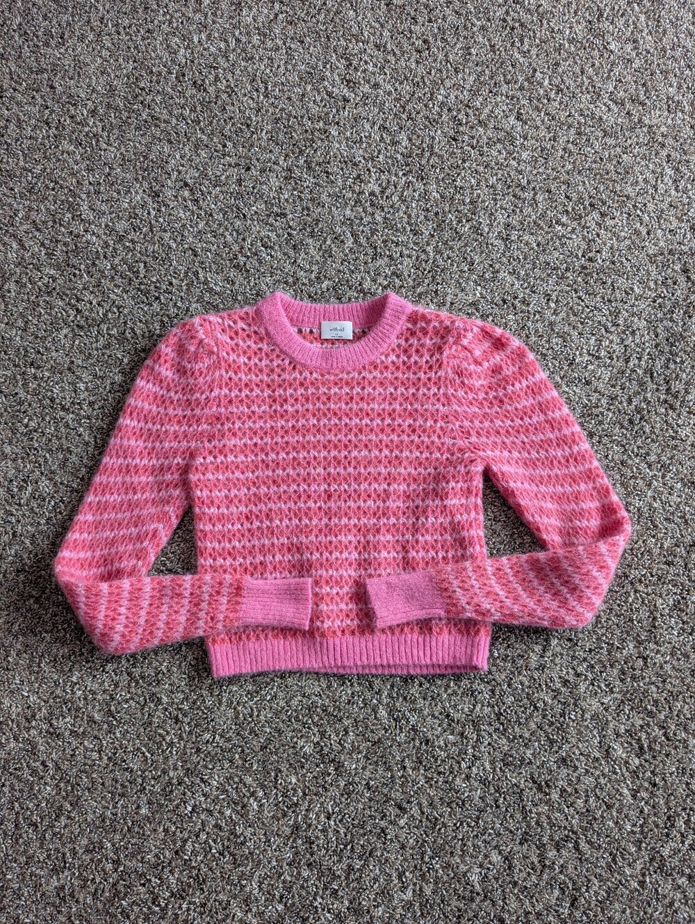 Wilfrid Aritzia Alpaca Wool Blend Knit Sweater Size XS Pink